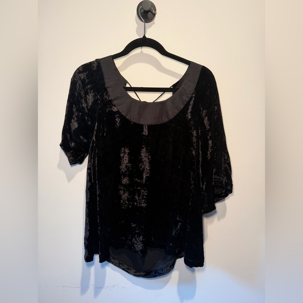 Current/Elliott Black Velvet Blouse